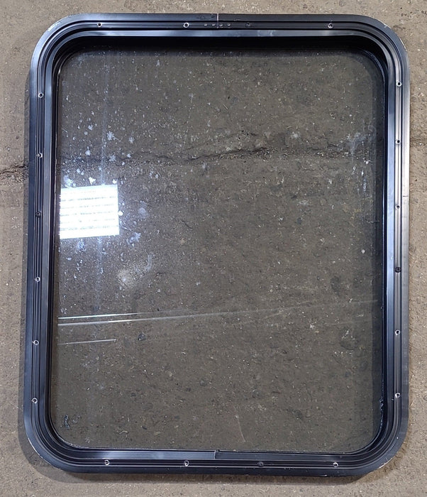 Used Black Radius Non Opening Window : 23 1/2" W x 28 3/4" H x 1 3/4" D