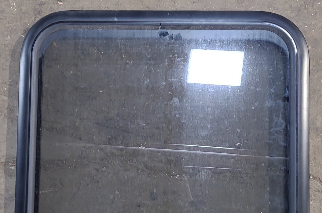 Used Black Radius Non Opening Window : 23 1/2" W x 28 3/4" H x 1 3/4" D