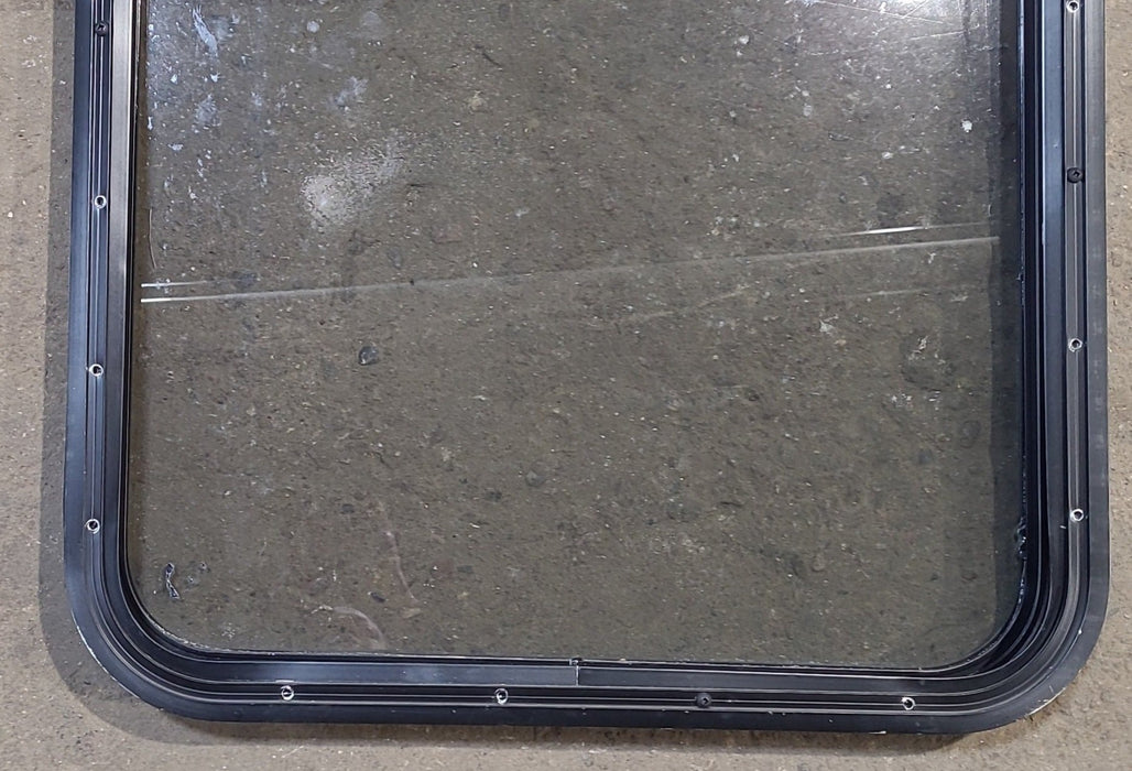 Used Black Radius Non Opening Window : 23 1/2" W x 28 3/4" H x 1 3/4" D
