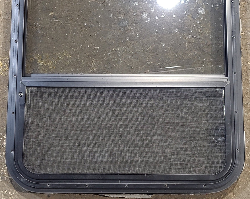 Used Black Radius Opening Window : 23 1/2" W x 34 1/2" H x 1 1/4" D