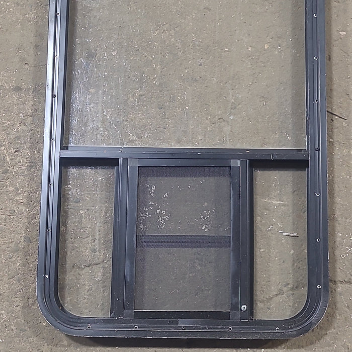 Used Black Radius Opening Window : 23 1/2" W x 39 1/2" H x 1 7/8" D