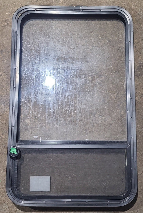 Used Black Radius Opening Window : 23 1/2" W x 39 1/4" H x 1 7/8" D
