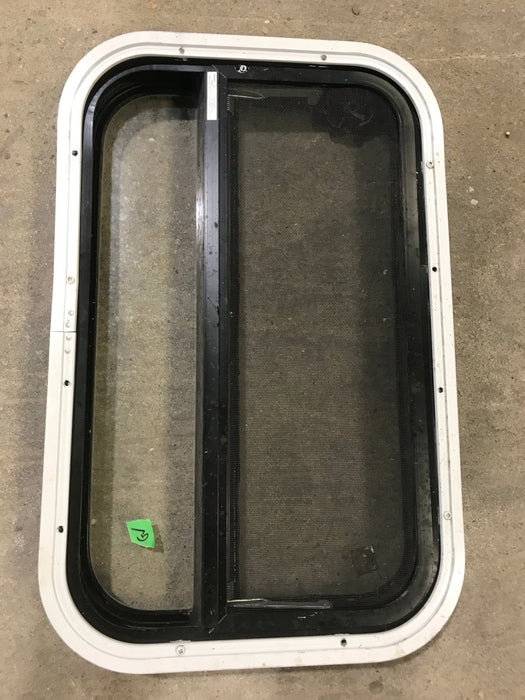 Used Black Radius Opening Window : 23 1/4" W X 14 1/2" H X 2" D