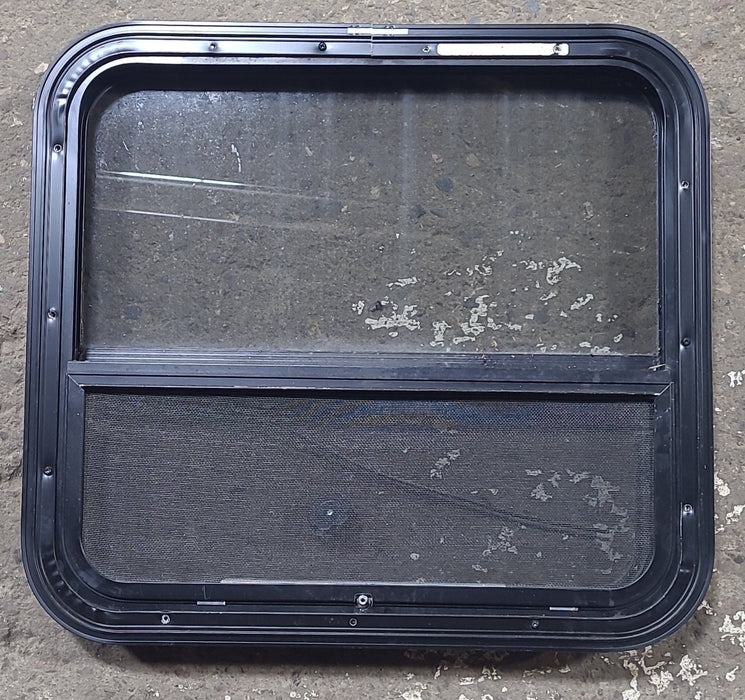 Used Black Radius Opening Window : 23 1/4" W x 21 1/4" H x 1 7/8" D