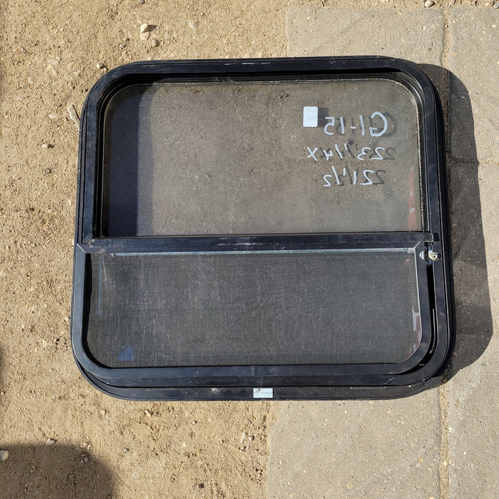 Used Black Radius Opening Window : 23 1/4 X 21 1/2 X 2" D
