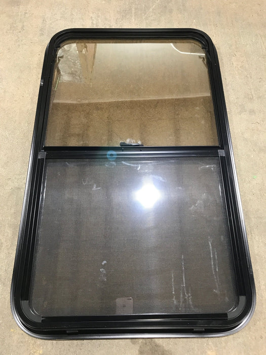 Used Black Radius Opening Window : 23 3/4" W x 39 3/4" H x 1 1/2" D