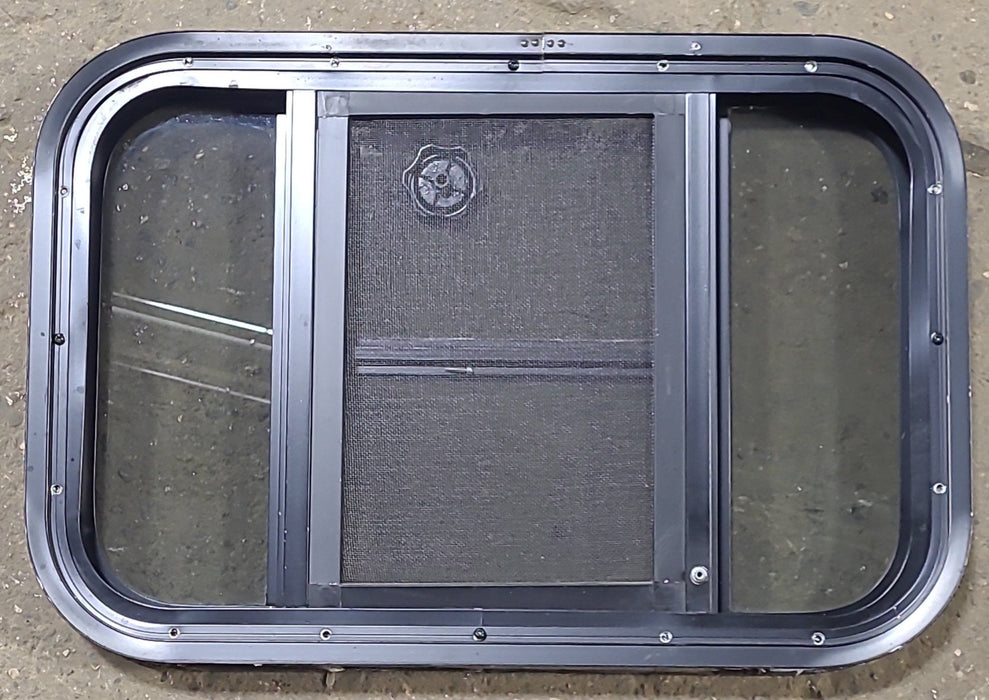 Used Black Radius Opening Window : 23 3/8" W x 15 1/2" H x 1 7/8" D