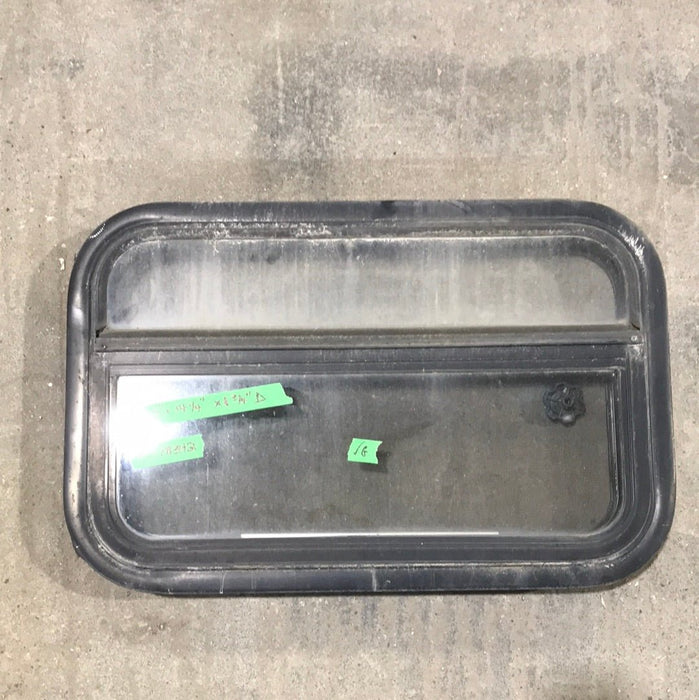 USED Black Radius Opening Window : 23" W X 14 1/4" H X 1 3/4" D