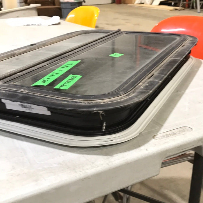 USED Black Radius Opening Window : 23" W X 14 1/4" H X 1 3/4" D
