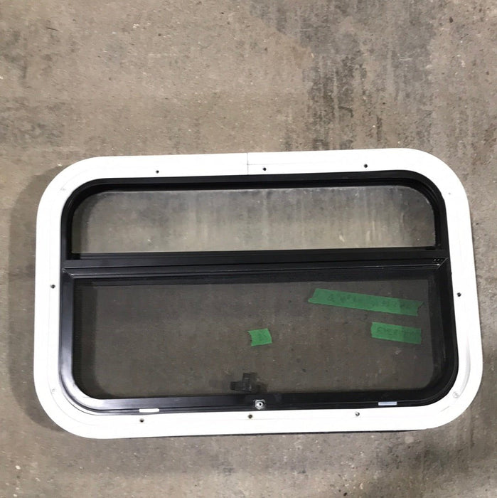 USED Black Radius Opening Window : 23" W X 14 1/4" H X 1 3/4" D