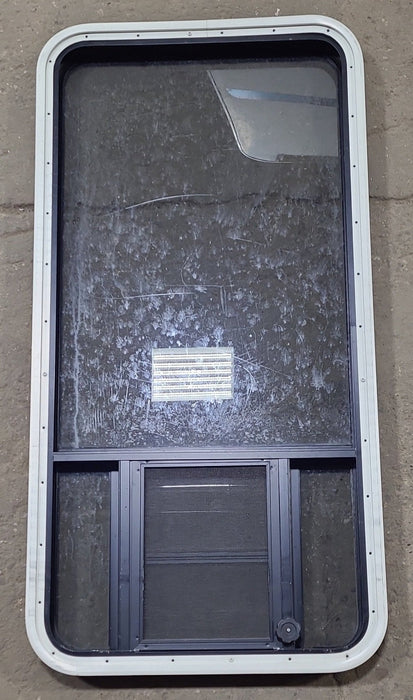 Used Black Radius Opening Window : 23" W x 47 1/4" H x 1 3/4" D