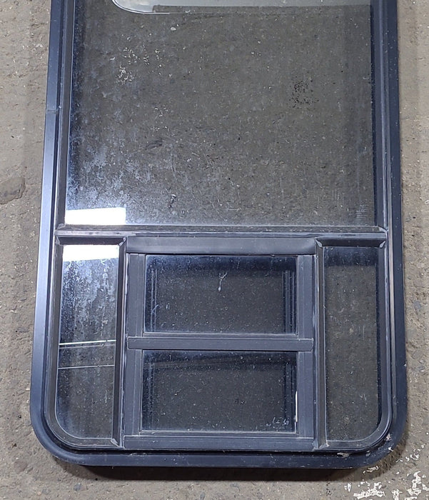 Used Black Radius Opening Window : 23" W x 47 1/4" H x 1 3/4" D