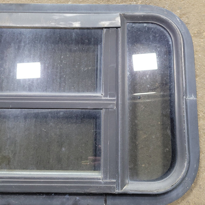 Used Black Radius Opening Window : 23" X 14 1/4" X 1 3/4" D