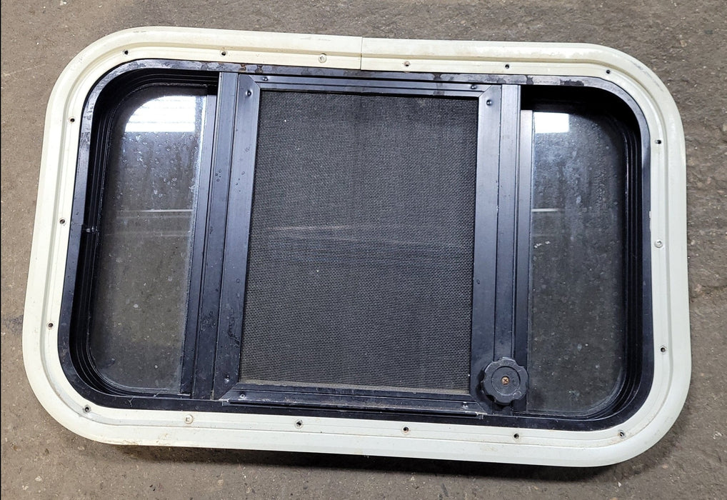 Used Black Radius Opening Window : 23" X 14 1/4" X 1 3/4" D