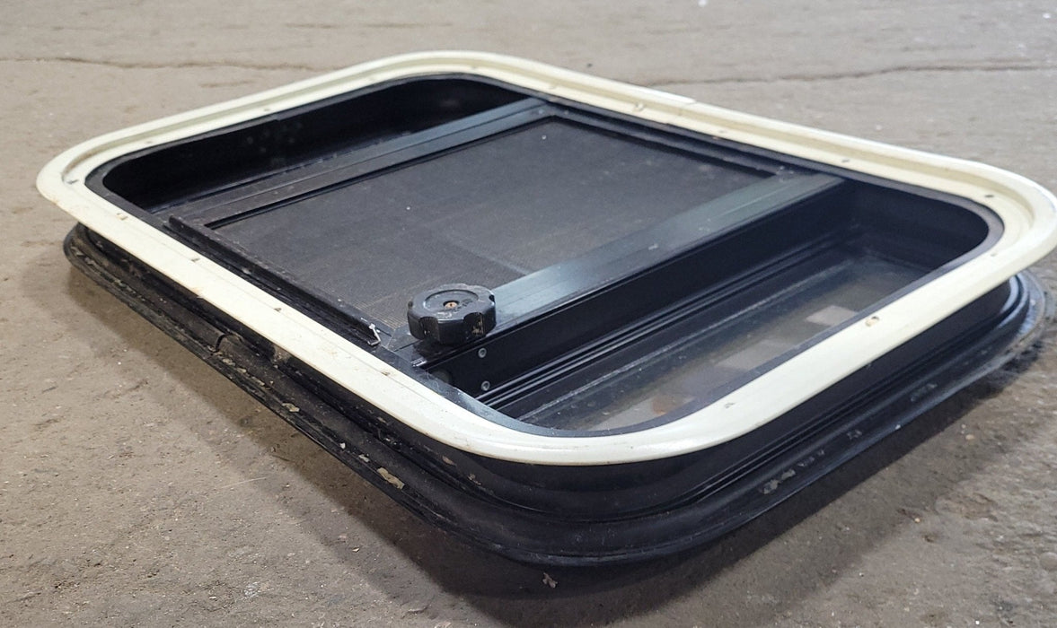 Used Black Radius Opening Window : 23" X 14 1/4" X 1 3/4" D