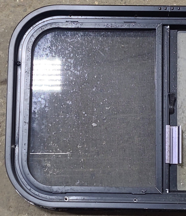 Used Black Radius Opening Window : 24 1/2" W x 15" H x 1 7/8" D