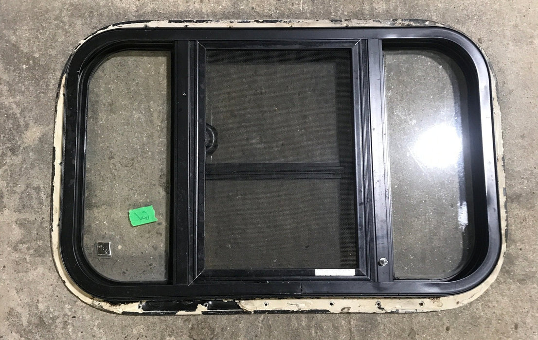 Used Black Radius Opening Window : 24 1/2" W x 16" H x 1 1/2"