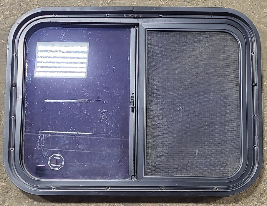 Used Black Radius Opening Window : 24 1/2" W x 17 3/4" H x 1 3/4" D