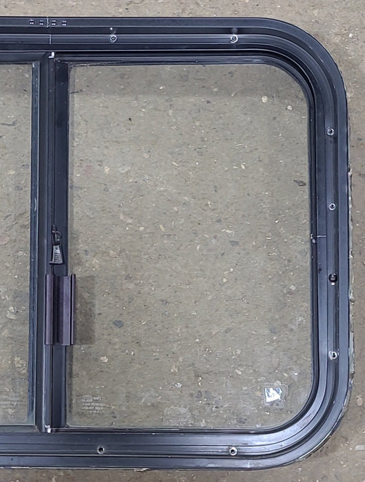 Used Black Radius Opening Window : 24 1/2" W x 17 3/4" H x 1 3/4" D