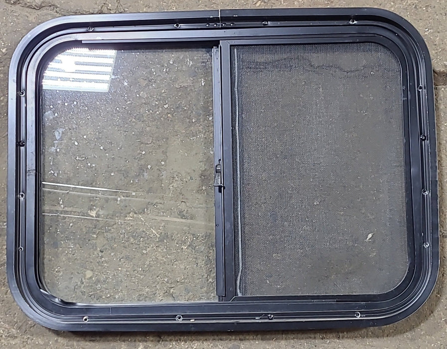 Used Black Radius Opening Window : 24 1/2" W x 17 3/4" H x 1 3/4" D