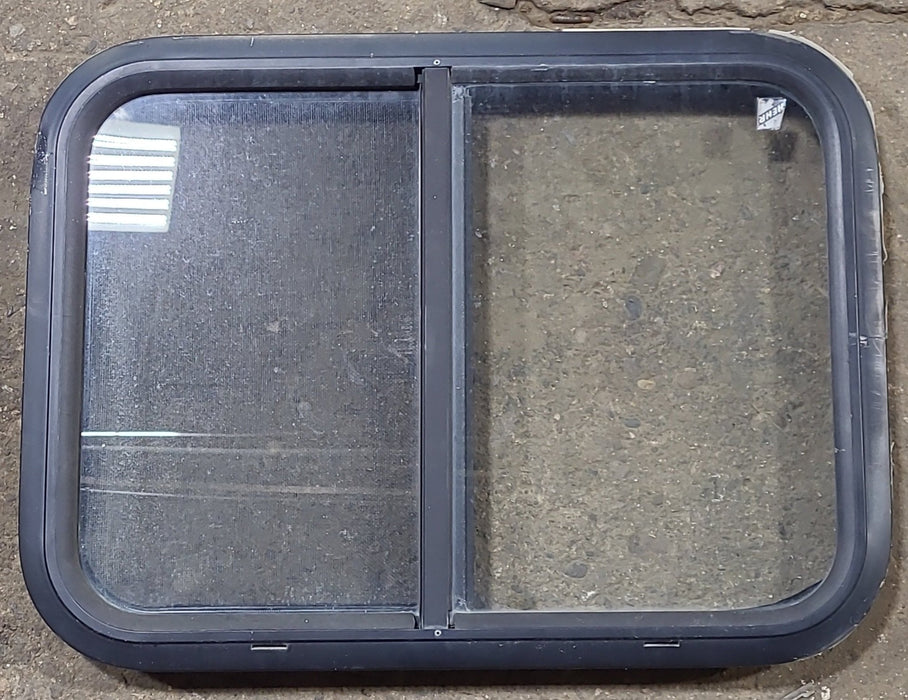 Used Black Radius Opening Window : 24 1/2" W x 17 3/4" H x 1 3/4" D