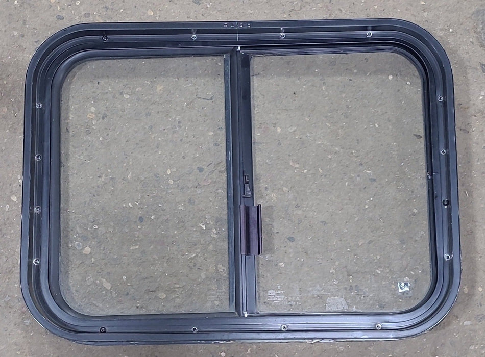 Used Black Radius Opening Window : 24 1/2" W x 17 3/4" H x 1 3/4" D