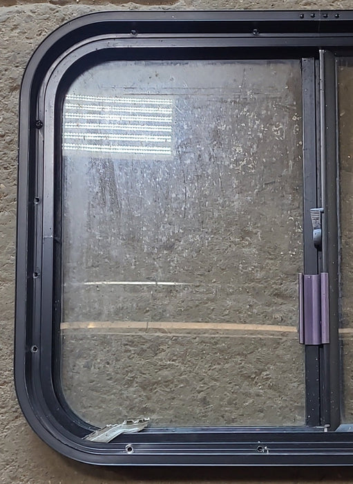 Used Black Radius Opening Window : 24 1/2" W x 18" H x 1 7/8" D