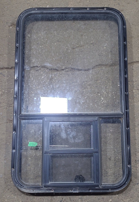 Used Black Radius Opening Window : 24 1/2" W x 41 3/4" H x 1 5/8" D