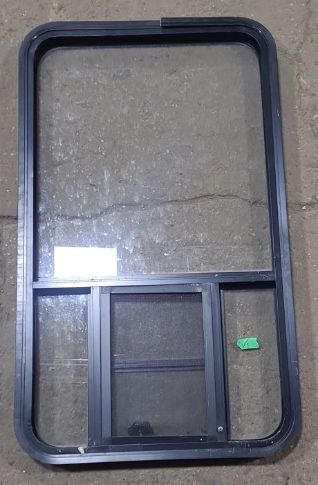 Used Black Radius Opening Window : 24 1/2" W x 41 3/4" H x 1 5/8" D