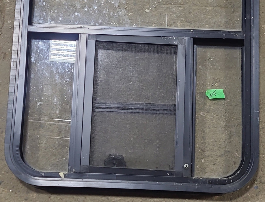 Used Black Radius Opening Window : 24 1/2" W x 41 3/4" H x 1 5/8" D