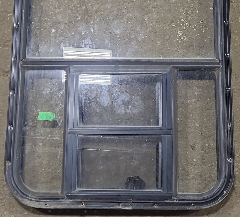 Used Black Radius Opening Window : 24 1/2" W x 41 3/4" H x 1 5/8" D