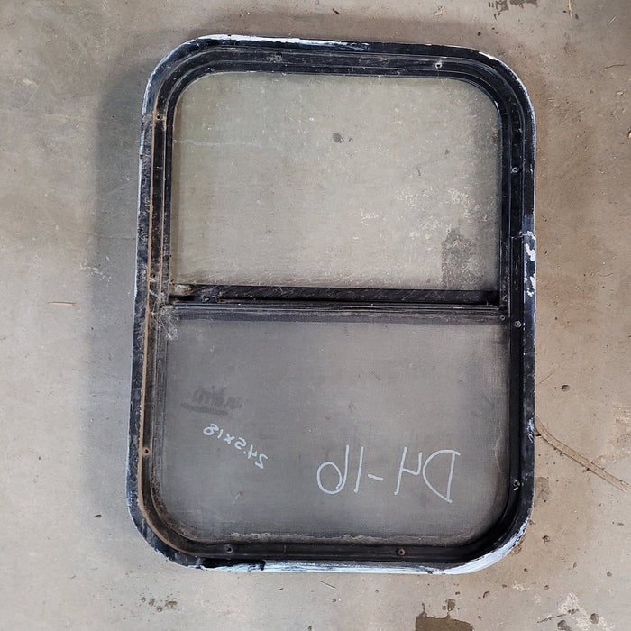 Used Black Radius Opening Window : 24 1/2 X 18 X 2" D
