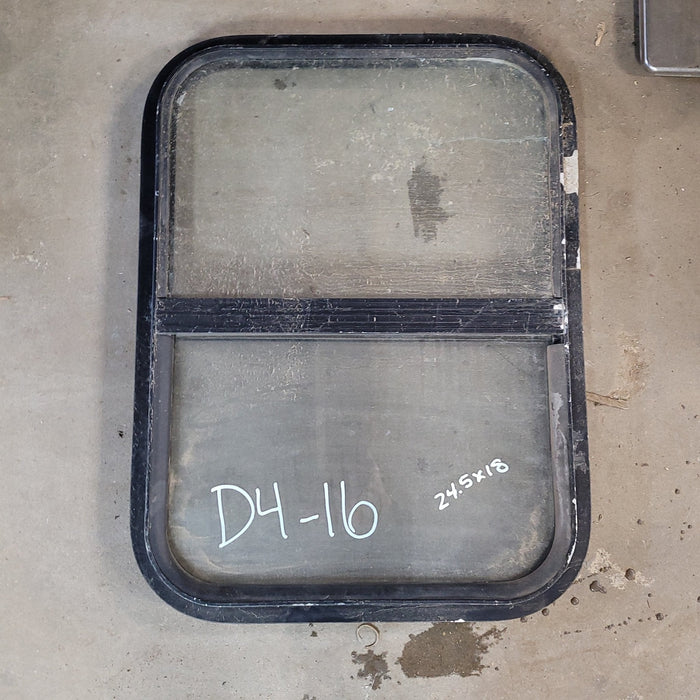 Used Black Radius Opening Window : 24 1/2 X 18 X 2" D
