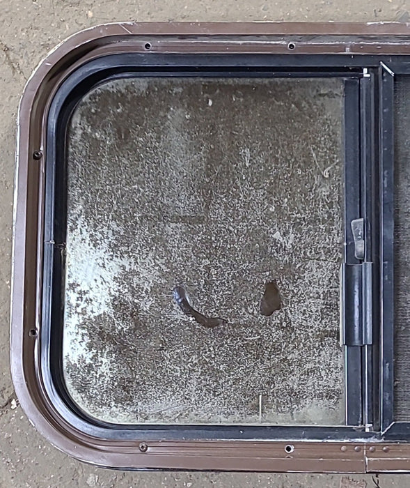 Used Black Radius Opening Window : 24 1/4" W x 14 3/4" H x 2" D