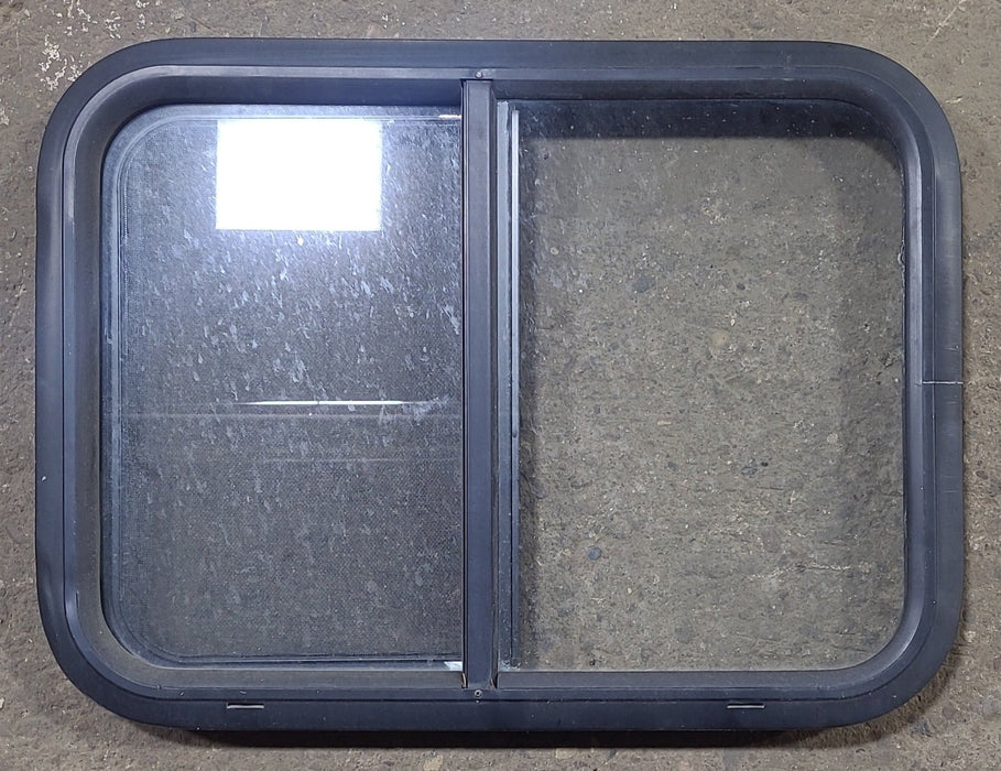 Used Black Radius Opening Window : 24 1/4" W x 17 3/4" H x 1 7/8" D