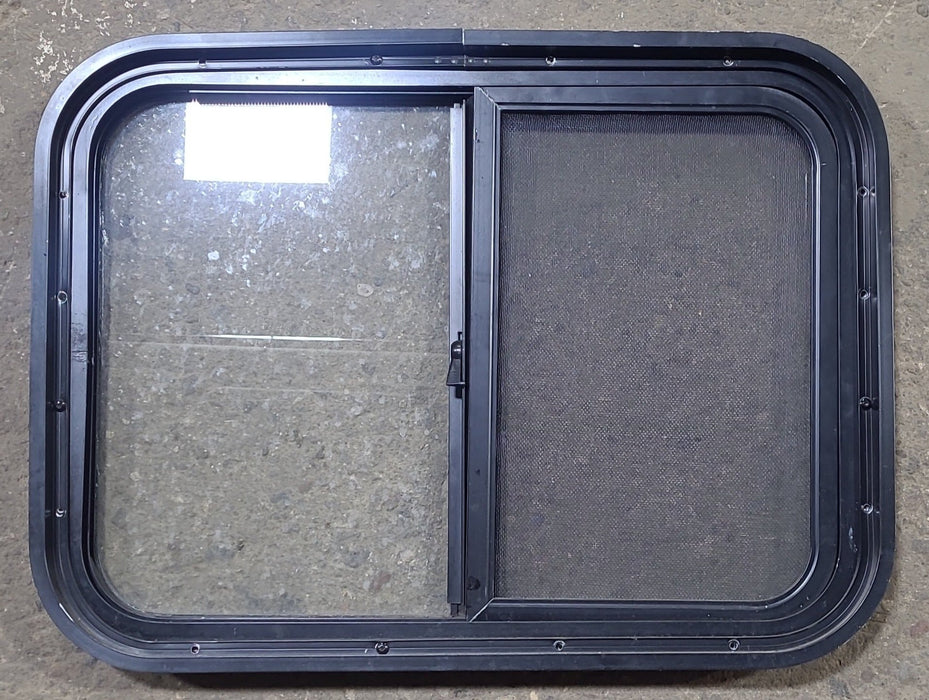 Used Black Radius Opening Window : 24 1/4" W x 17 3/4" H x 1 7/8" D
