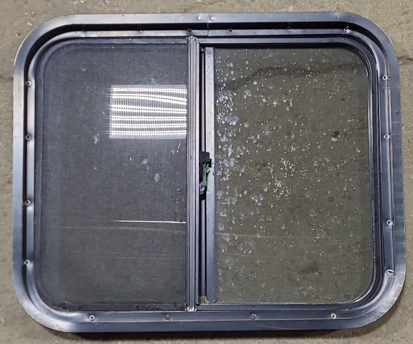 Used Black Radius Opening Window : 24 1/4" W x 19 3/4" H x 1 3/4" D