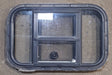 Used Black Radius Opening Window : 24 3/4" W x 16" H x 1 3/8" D - Young Farts RV Parts