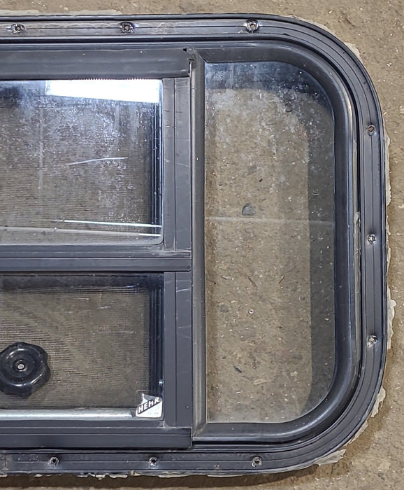 Used Black Radius Opening Window : 24 3/4" W x 16" H x 1 3/8" D