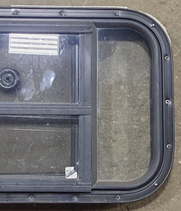 Used Black Radius Opening Window : 24 3/4" W x 16" H x 1 5/8" D