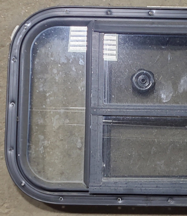 Used Black Radius Opening Window : 24 3/4" W x 16" H x 1 5/8" D