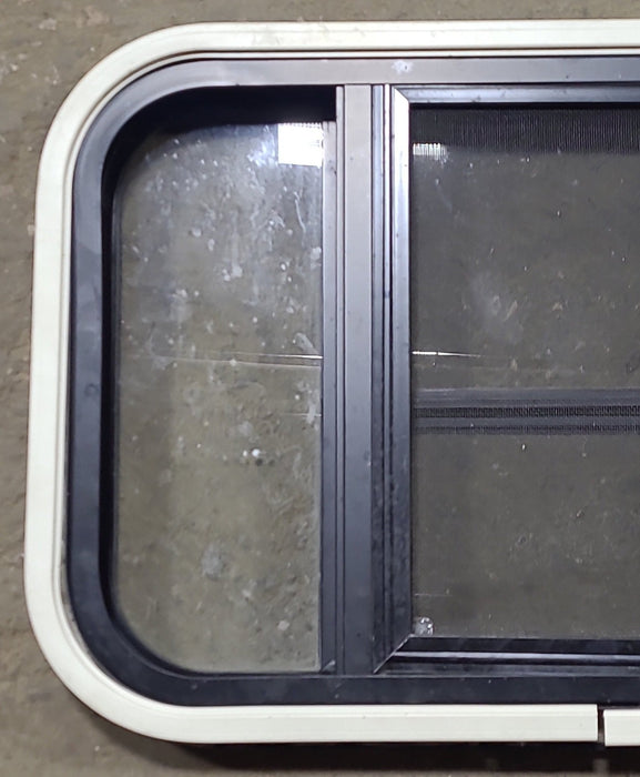 Used Black Radius Opening Window : 24 3/4" W x 16" H x 1 5/8" D