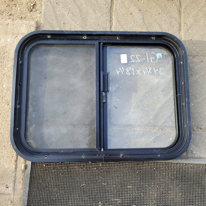 Used Black Radius Opening Window : 24 3/4 X 18 1/4 X 2" D