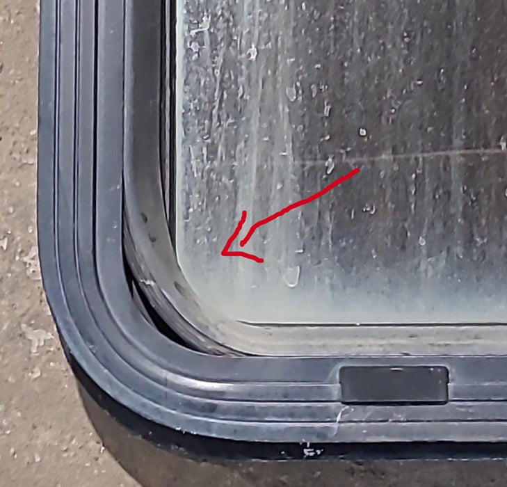 Used Black Radius Opening Window : 24" W x 21 1/2" H x 1 7/8" D