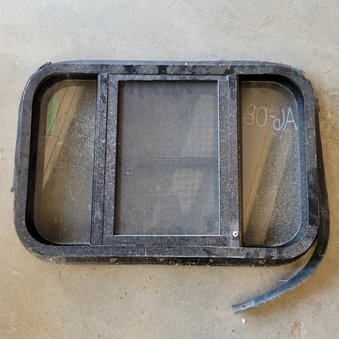 Used Black Radius Opening Window : 24 X 15 1/2 X 2" D