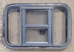 Used Black Radius Opening Window : 25 3/4" W x 16 3/4" H x 1 7/8" D - Young Farts RV Parts