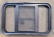 Used Black Radius Opening Window : 25 3/4" W x 16 3/4" H x 1 7/8" D - Young Farts RV Parts