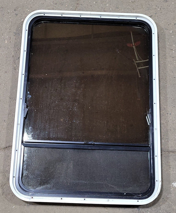 Used Black Radius Opening Window : 25 3/8" W X 36 1/4" H X 1 7/8" D