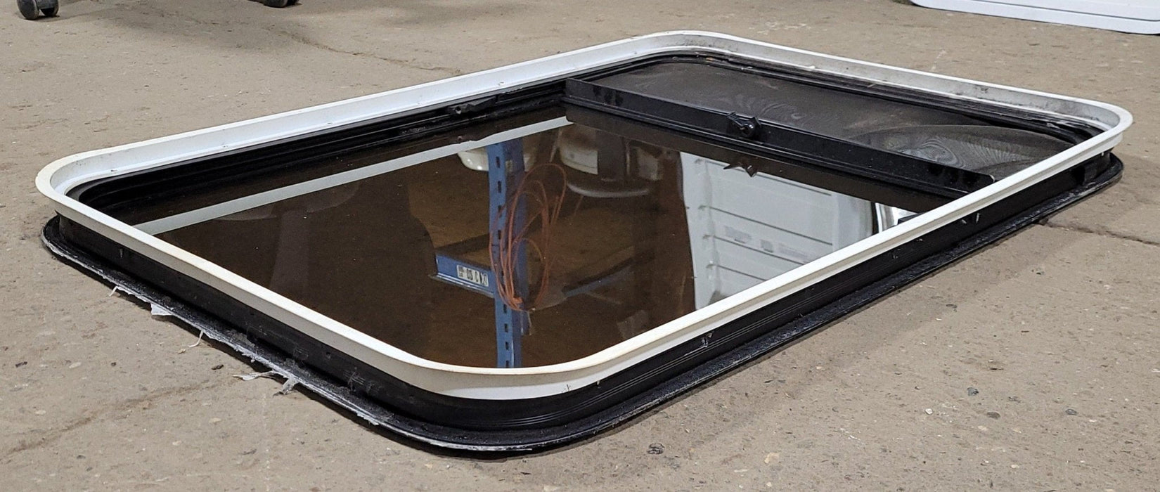 Used Black Radius Opening Window : 25 3/8" W X 36 1/4" H X 1 7/8" D