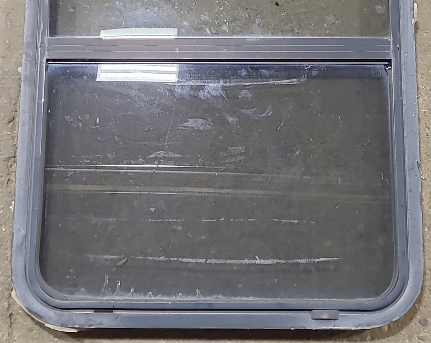 Used Black Radius Opening Window : 26 1/2" W x 39 3/4" H x 1 3/4" D